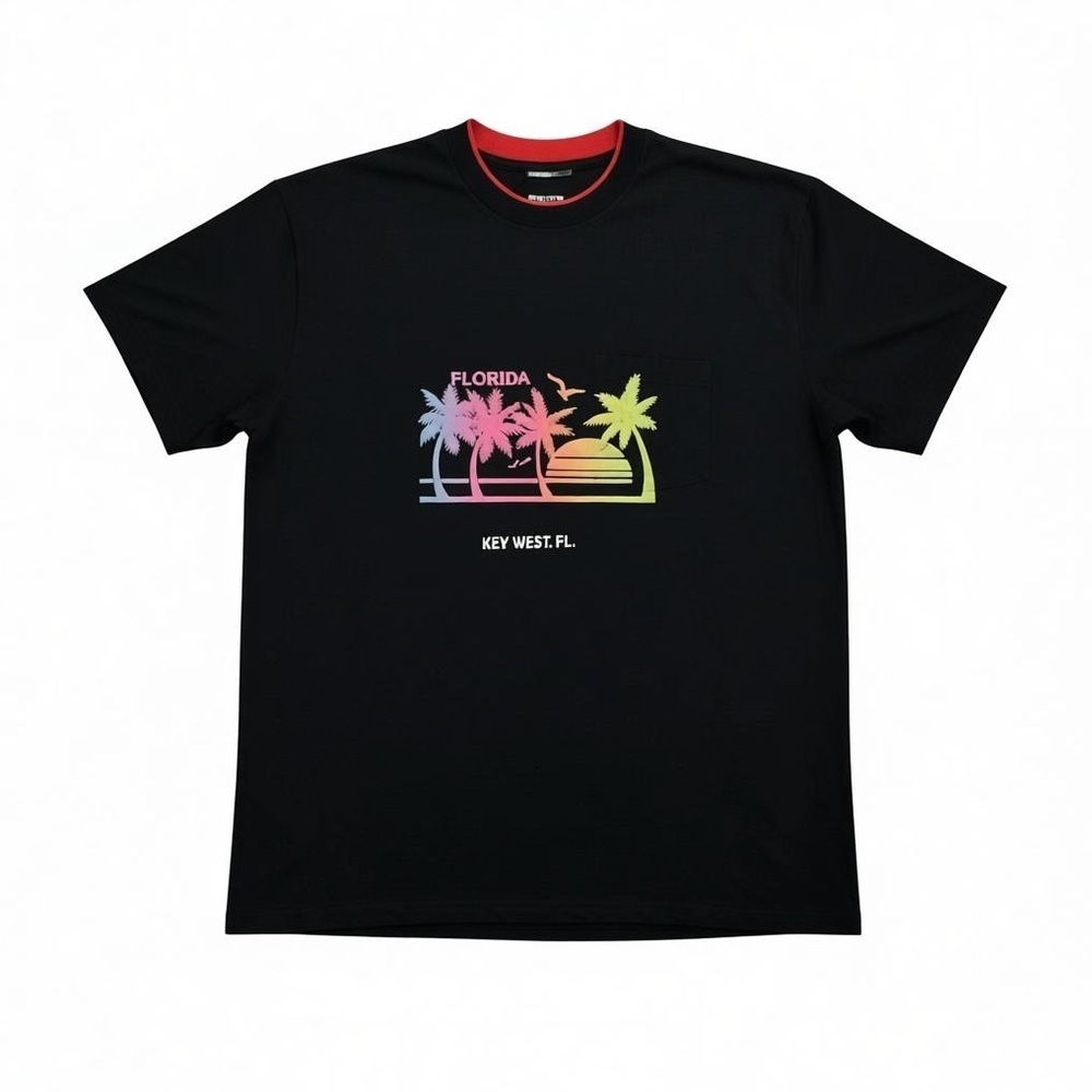 Vintage Florida Key West Palm Tree Tee Black Single Stitch Size XL